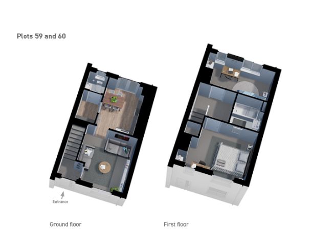Floor plan, 2 bedroom house  - artist's impression subject to change